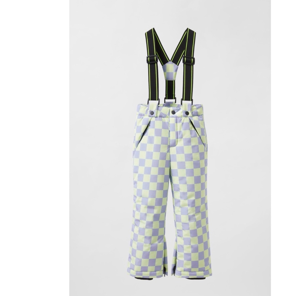 Zara  checkerboard water resistant pants with straps - Picture 2 of 11